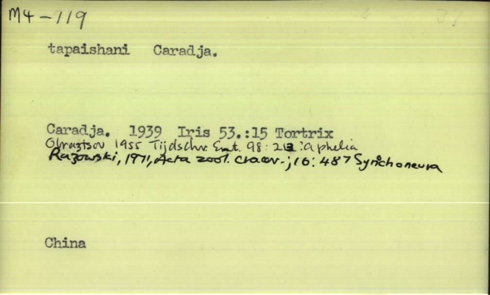 front of card